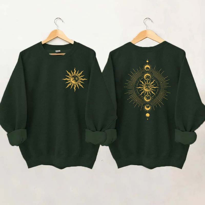 Celestial Moon Phase And Sun Sweatshirt