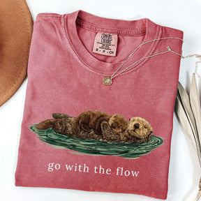 Go With The Flow Cute Otter T-Shirt
