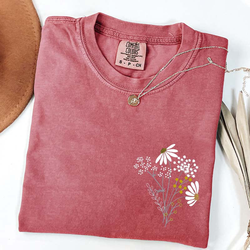 Minimal Daisy Flower T-Shirt