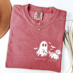 Ghost Dog And Bat Halloween T-Shirt