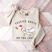 Xmas Duck Festive Goose On The Loose Sweatshirt