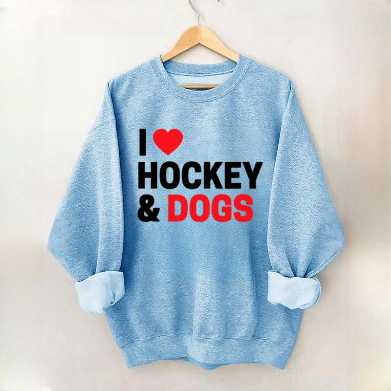 I Love Hockey & Dogs Sweatshirt