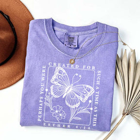 Bible Verse Esther 4:14 Butterfly Floral T-Shirt