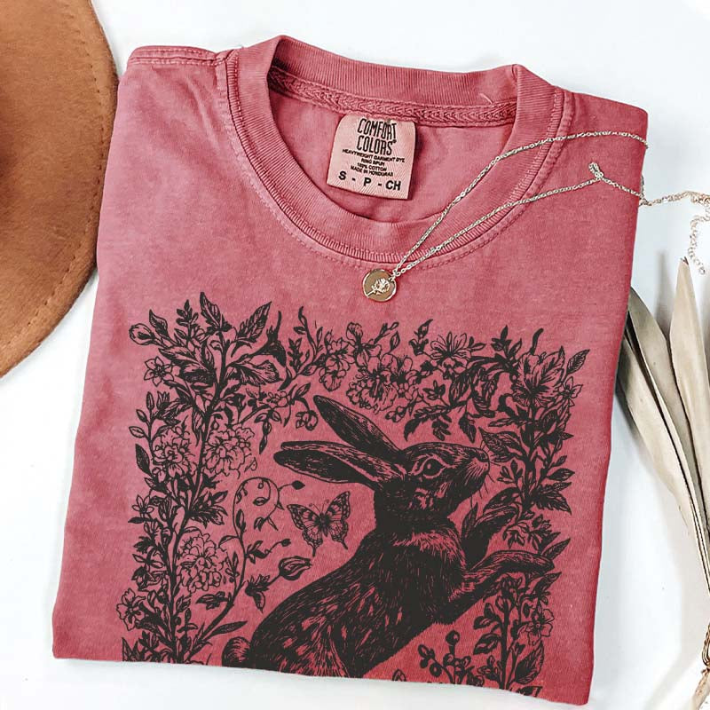 Cottagecore Rabbit Woodland Aesthetic T-Shirt