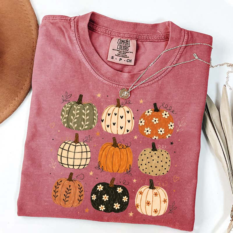 Boho Pumpkin Harvest Season Halloween T-Shirt