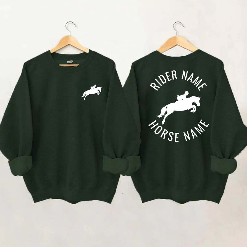 Personalized Equestrian Name Horse Horseback Riding Sweatshirt