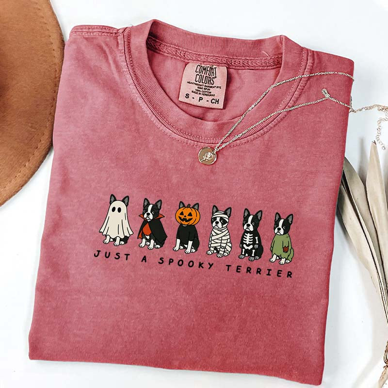 Spooky Boston Terrier Halloween T-Shirt