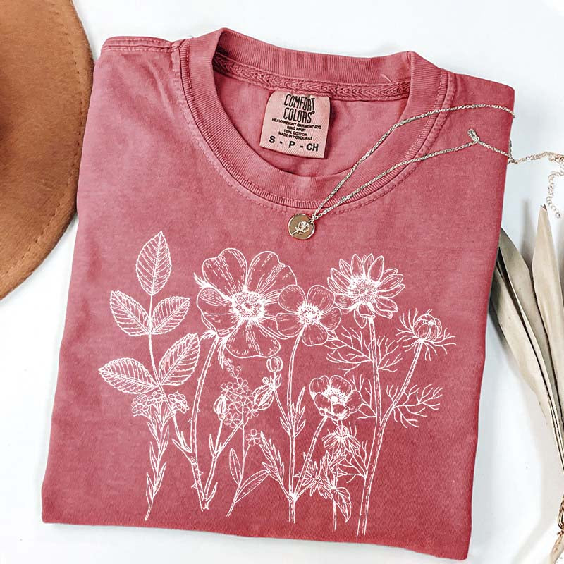 Boho Gardener Floral Botanical T-Shirt