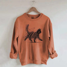 Abstract Scribble Cat Sweatshirt
