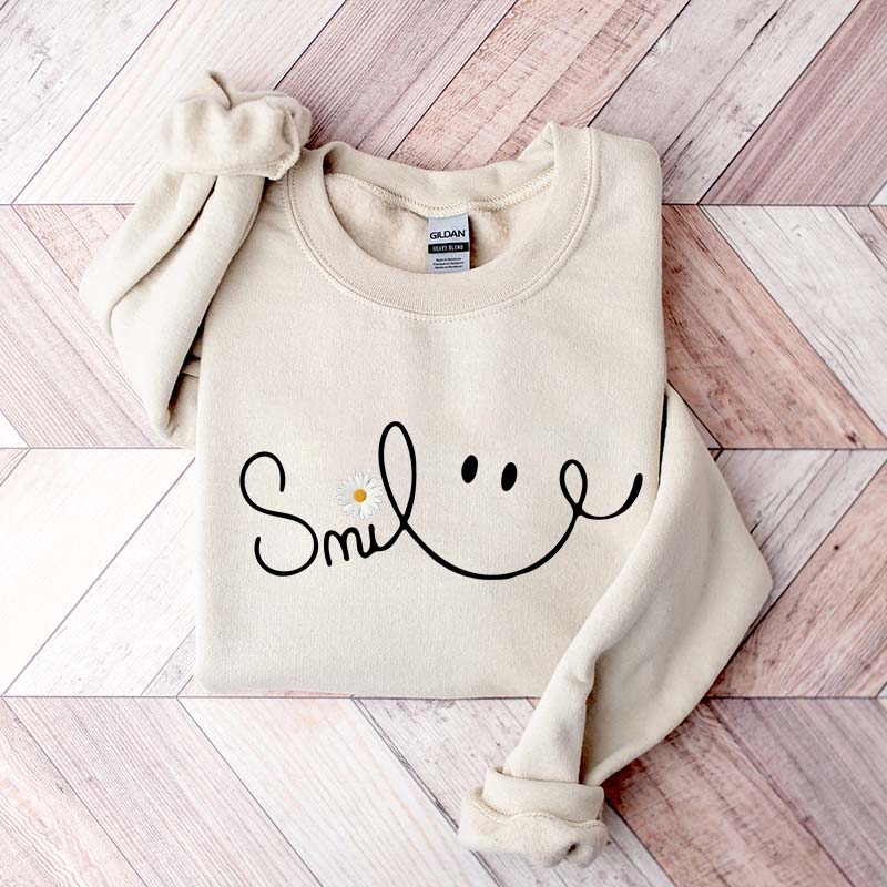 Cute Fall Daisy Smile Sweatshirt