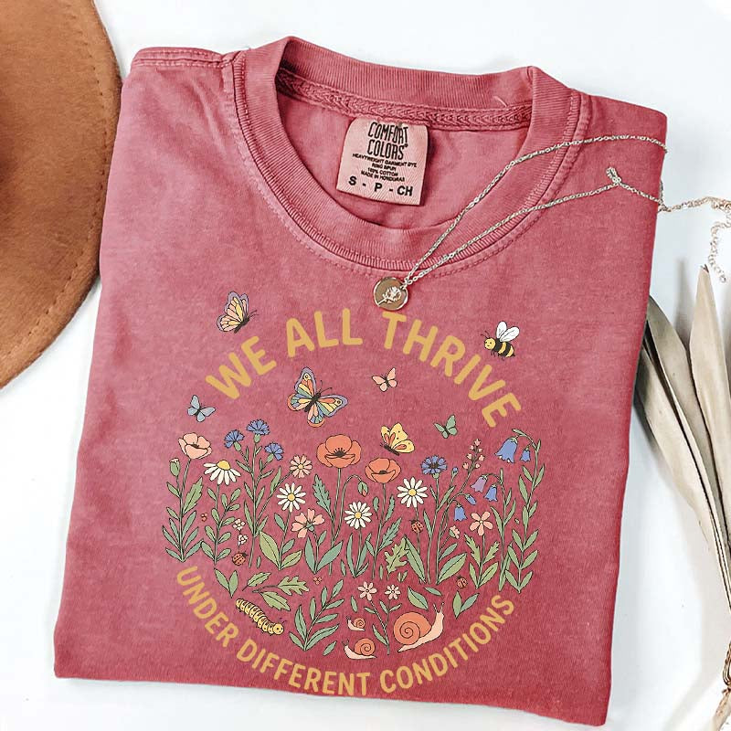 Neurodiversity Awareness Retro Wildflowers T-Shirt
