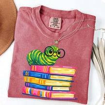 Cute Reading Worm Bookworm Lover T-Shirt