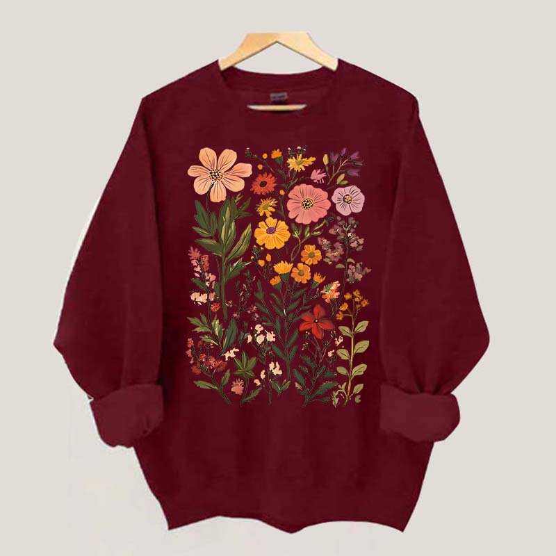 Colorful Wildflower Nursery Botanical Sweatshirt