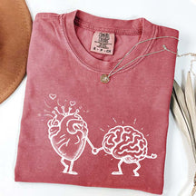 Mental Health Awareness Brain Heart T-Shirt