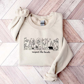 Cute Respect the Locals Woodland Animals Sweatshirt