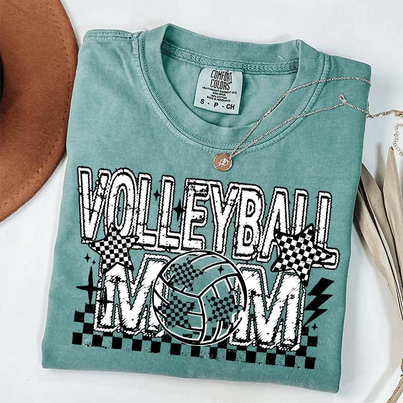 Checkered Volleyball Mom T-Shirt