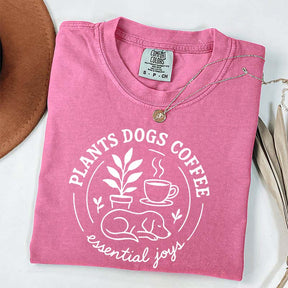 Cute Plants Dogs Coffee T-Shirt