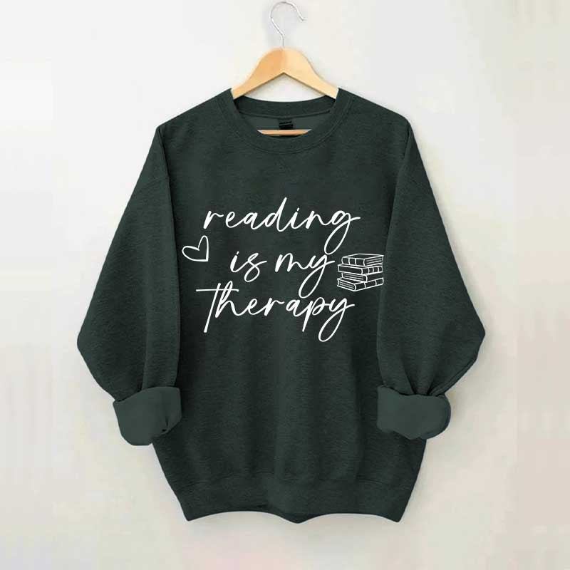 Cute Reading Is My Therapy Sweatshirt