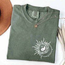 Boho Mystical Moon And Sun Yin Yang T-Shirt