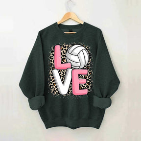 Leopard Print Love Volleyball Sweatshirt