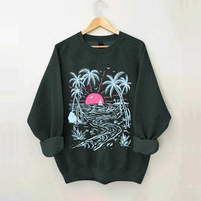 Salty Summer Beach Life Tree Sweatshirt