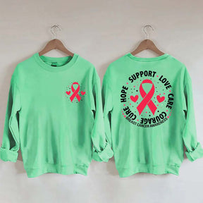 Breast Cancer Awareness Support Love Care Courage Sweatshirt