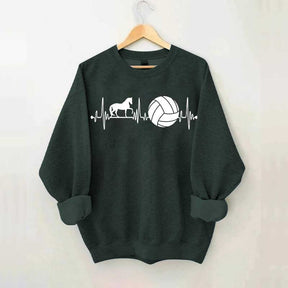 Funny Horse Volleyball Heartbeat Sweatshirt
