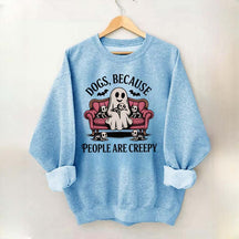 Retro Dogs Because People are Creepy Halloween Sweatshirt