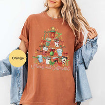 Merry And Caffeinated Christmas Tree T-Shirt