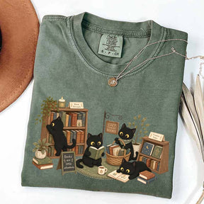 Comfort Colors Bookstore Black Cats T-Shirt
