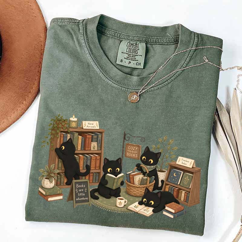 Comfort Colors Bookstore Black Cats T-Shirt