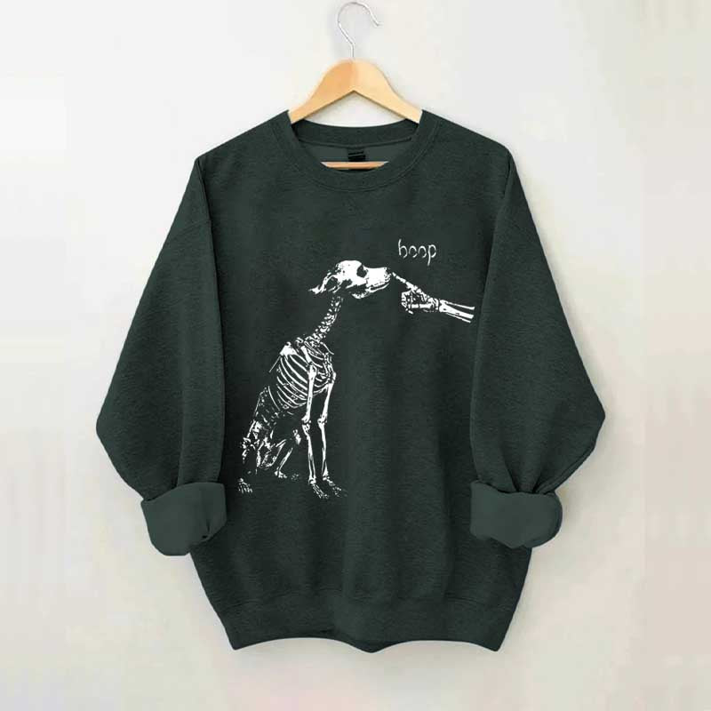 Dog Skeleton Boop Halloween Sweatshirt