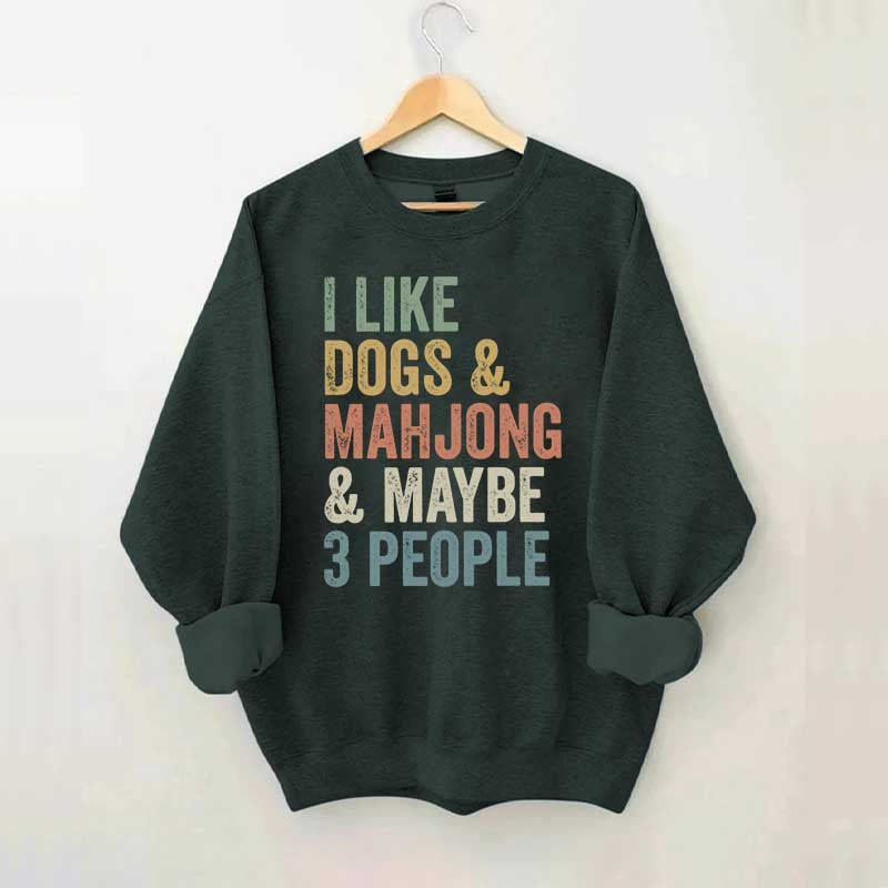 Funny Mahjong and Dogs Sweatshirt