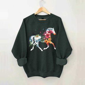 Floral Horse Wildflower Sweatshirt