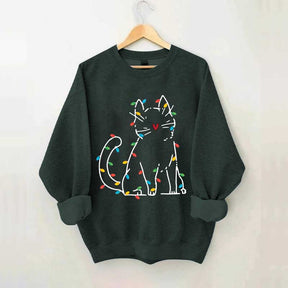 Cat Christmas Lights Sweatshirt