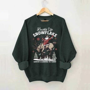 Retro Christmas Cowboy Santa Sweatshirt