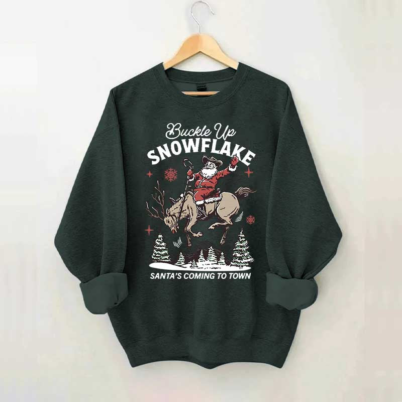 Retro Christmas Cowboy Santa Sweatshirt