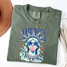 America Statue of Liberty Blowing Bubble Gum T-Shirt