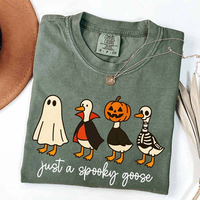 Cute Just a Spooky Goose Halloween T-Shirt