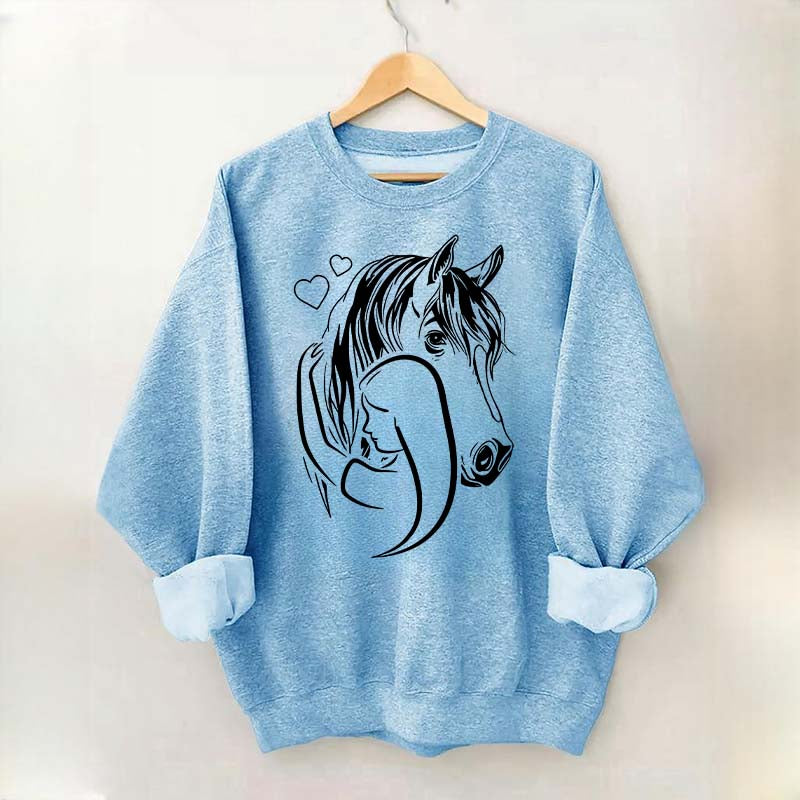 Rider Horse Lineart Sweatshirt