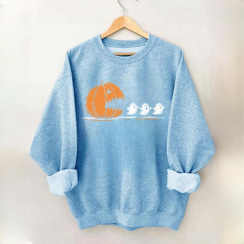 Halloween Pumpkin Eat Ghost Party Sweatshirt