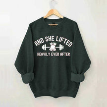 And She Lifted Heavily Ever After Christmas Bells Sweatshirt