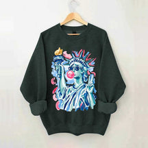 Preppy Statue of Liberty Blowing Bubble Gum Sweatshirt