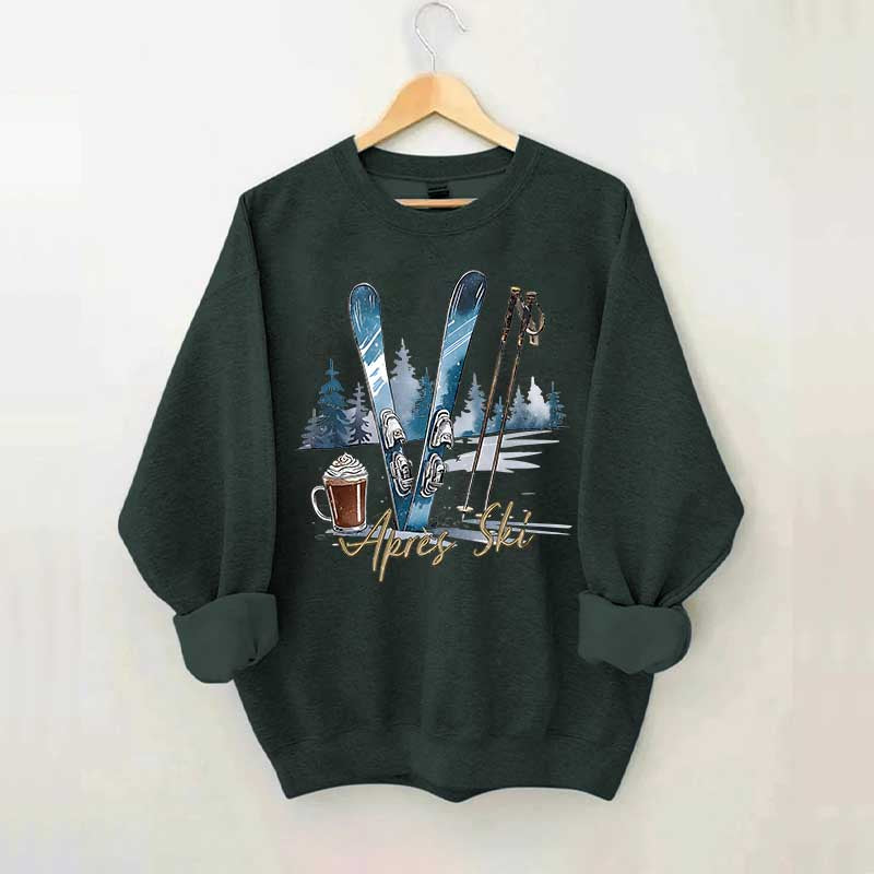 Apres Ski Skifahrer Schokolade Coffee Sweatshirt