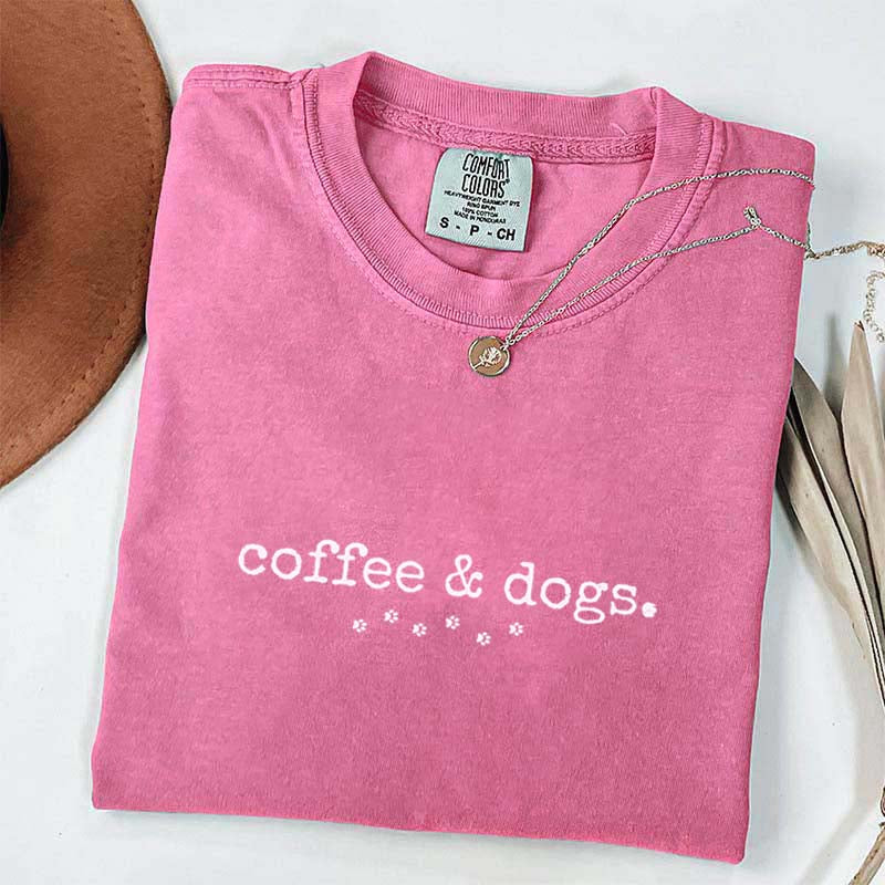Minimalist Coffee & Dogs Lover T-Shirt