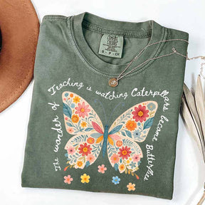 The Wonder of Teaching Quote Butterfly T-Shirt