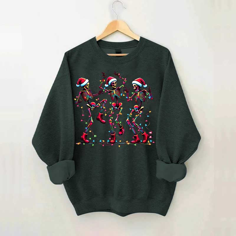 Dancing Skeleton Christmas Lights Sweatshirt