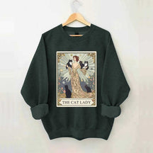 Cat Lady Tarot Card Vintage Sweatshirt