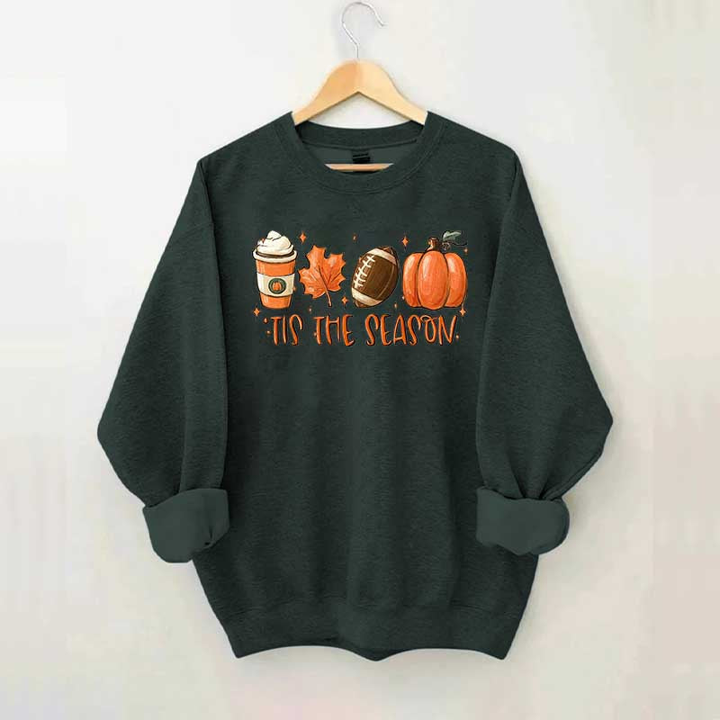 Tis The Season Coffee Football Sweatshirt
