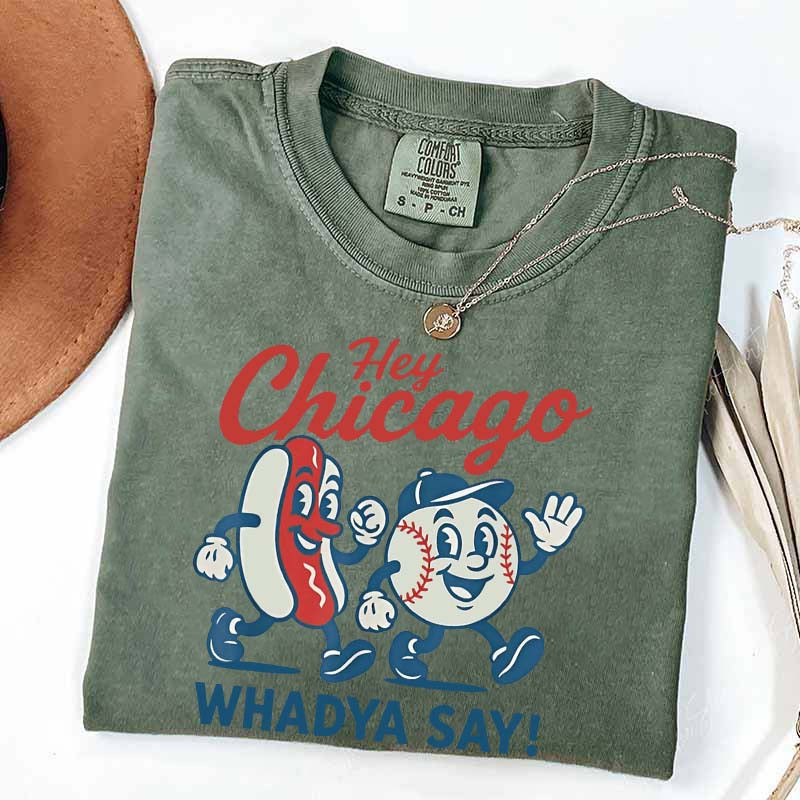 Hey Chicago Funny Baseball T-Shirt